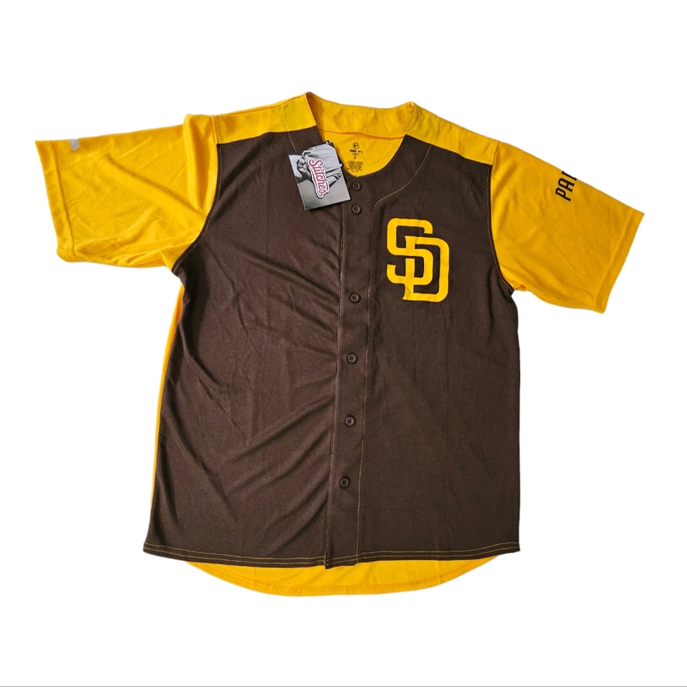 San Diego Padres Jersey Stitches Brown Gold MLB Baseball Men's 2XL NWT